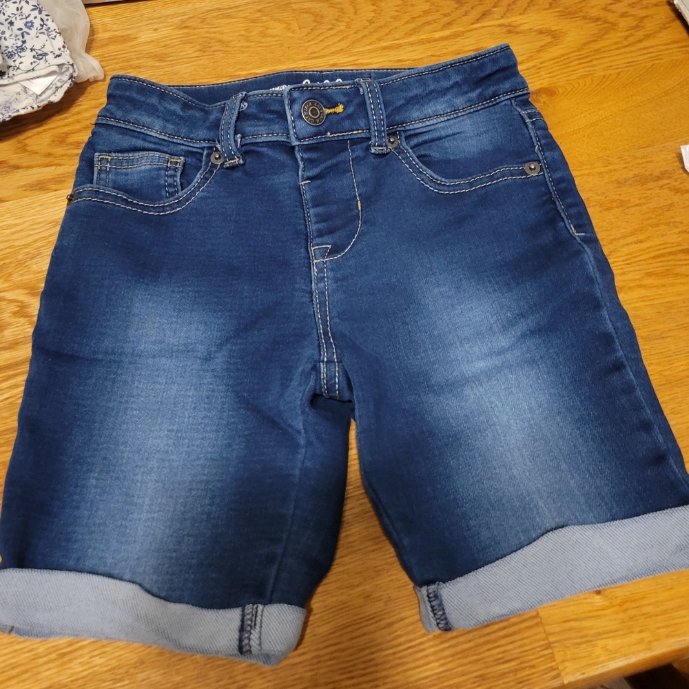 Cat and Jack girls shirts, size 6/6x, dark blue wash, Bermuda length